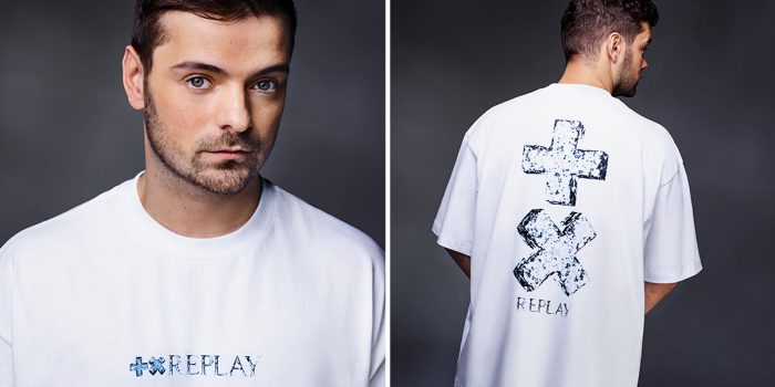 REPLAY X MARTIN GARRIX MENS STONOLOGY PRINT T-SHIRT IN WHITE