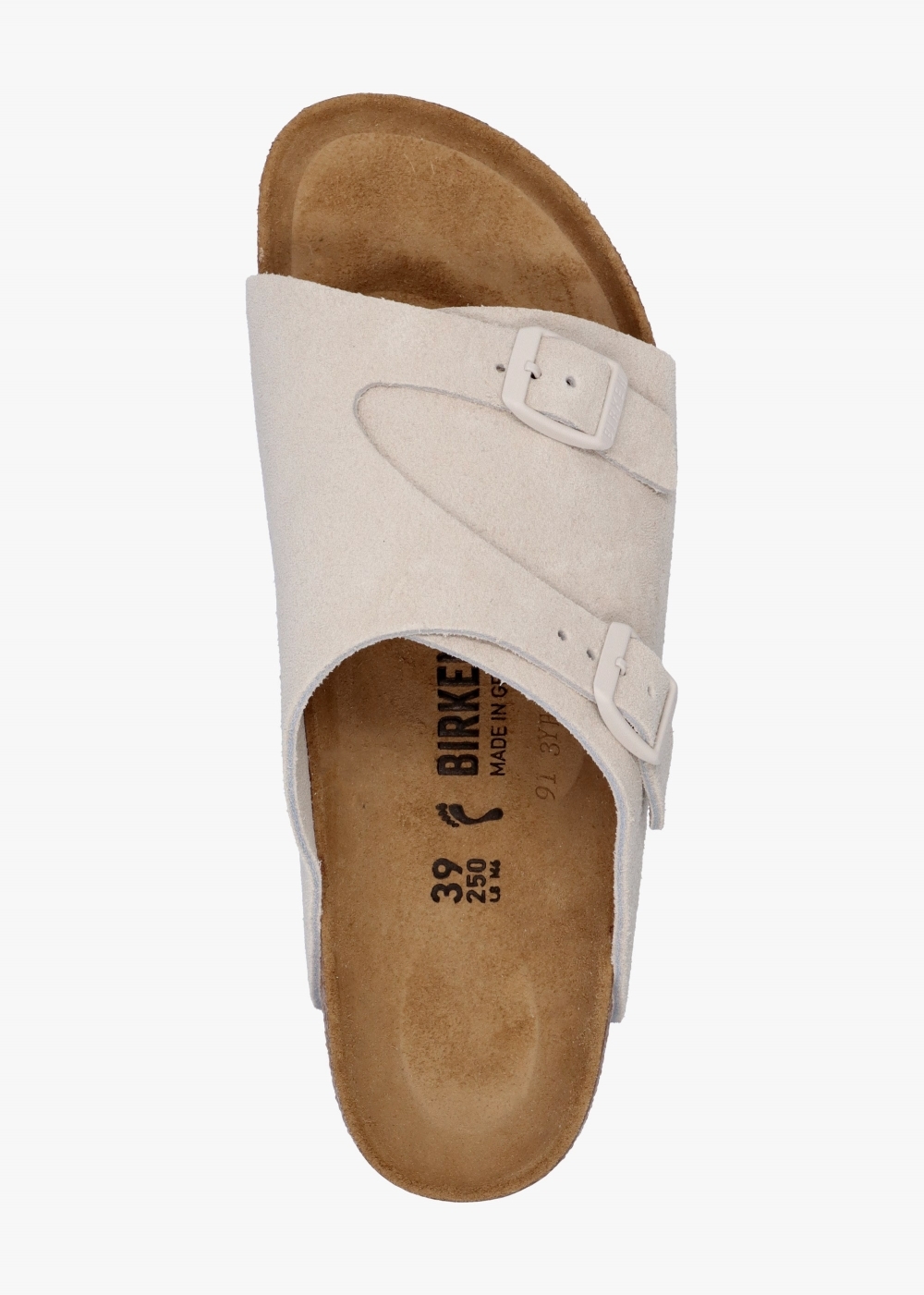 Birkenstock Womens Zurich Suede Leather Mules In Antique White