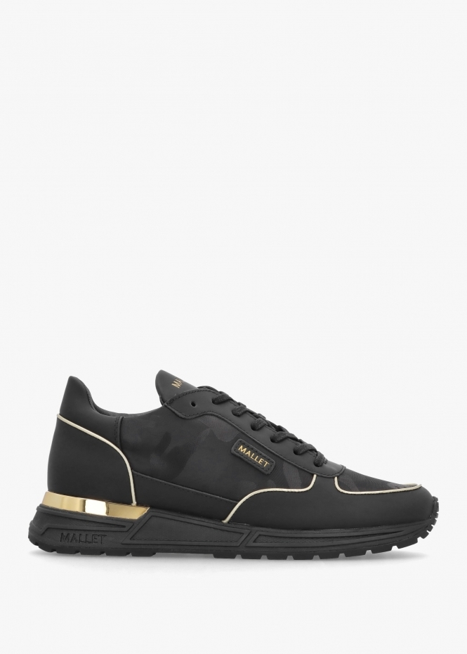 Mens Popham Lite Trainer In Triple Black Gold Camo