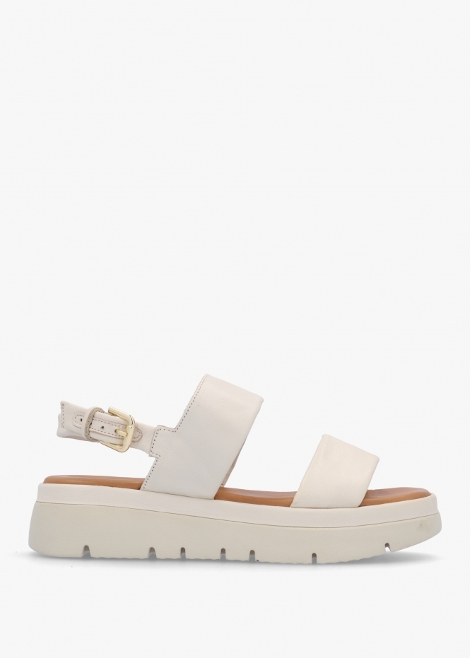 Womens Netty Leather Chunky Sandals In Cream