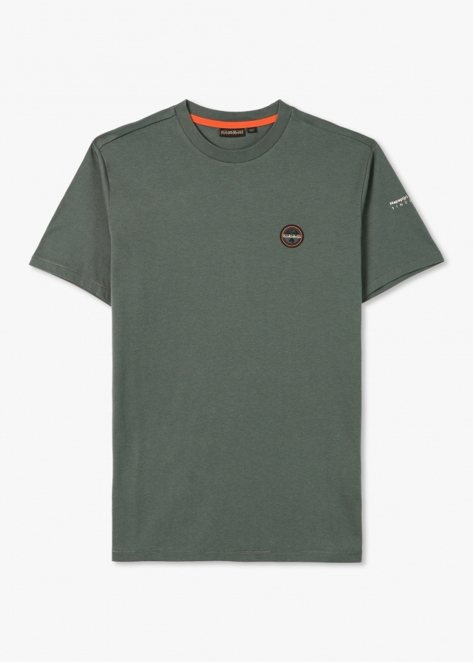 Mens Bollo Badge T-Shirt In Green Urban