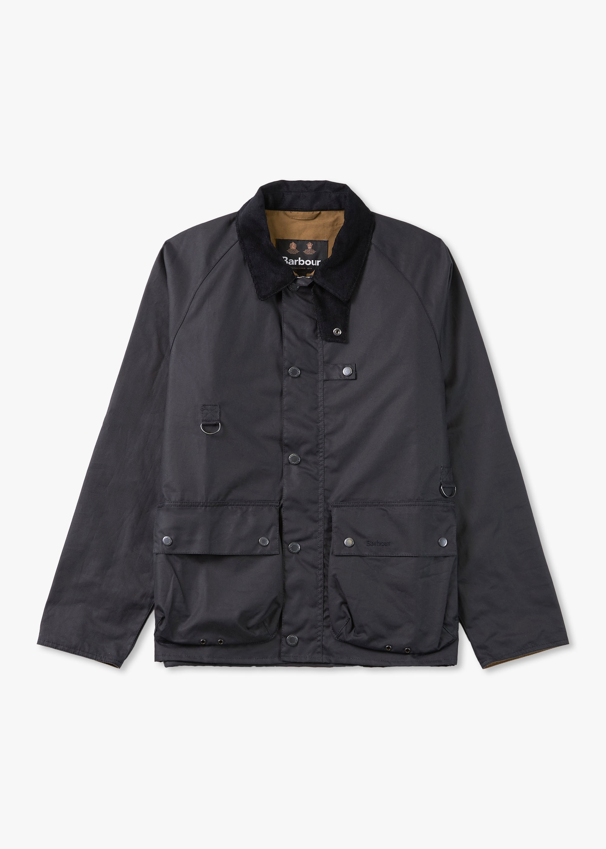Barbour Mens Utility Spey Wax Jacket In Navy