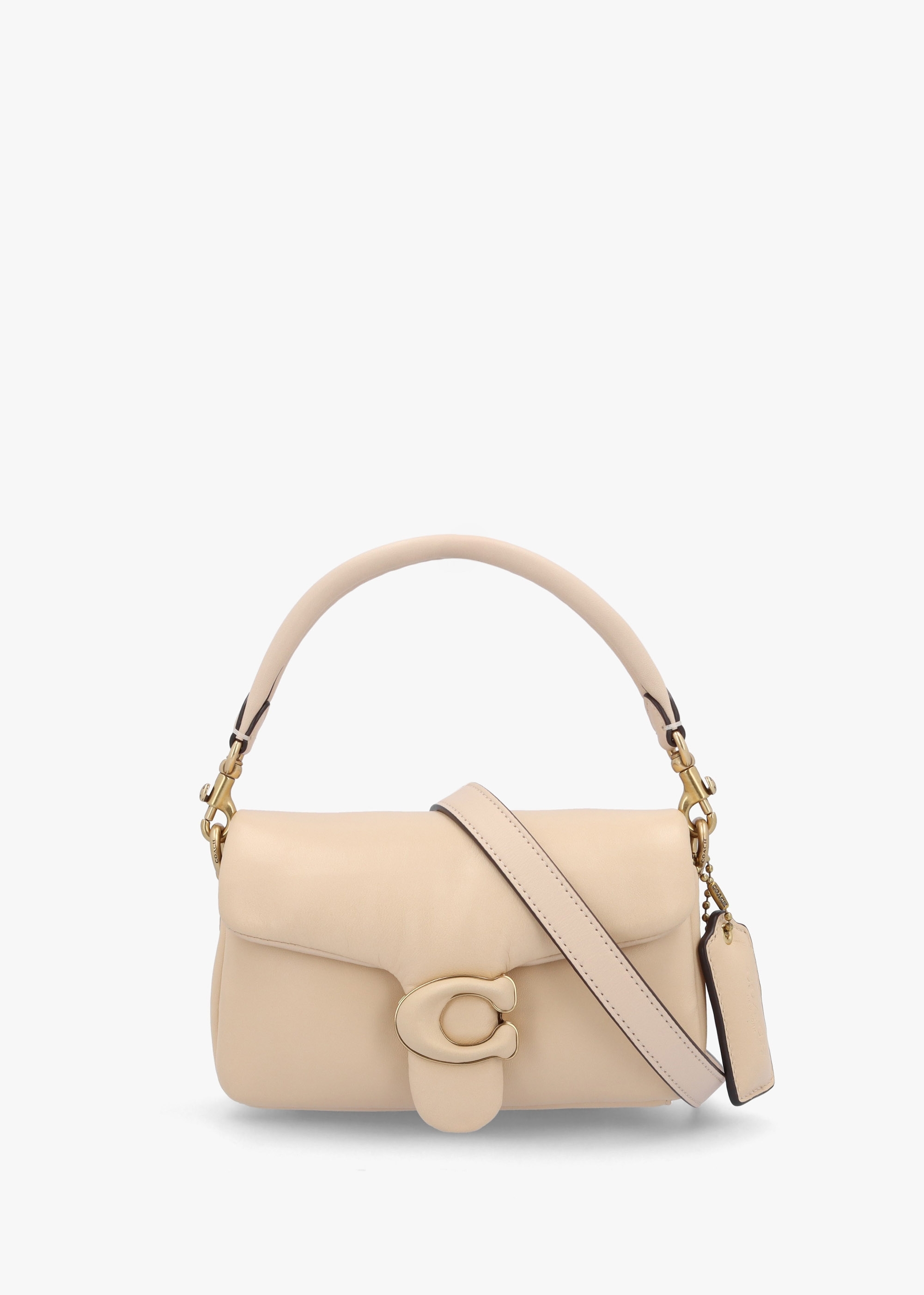 Coach Womens Pillow Tabby 18 Leather Shoulder Bag In Ivory
