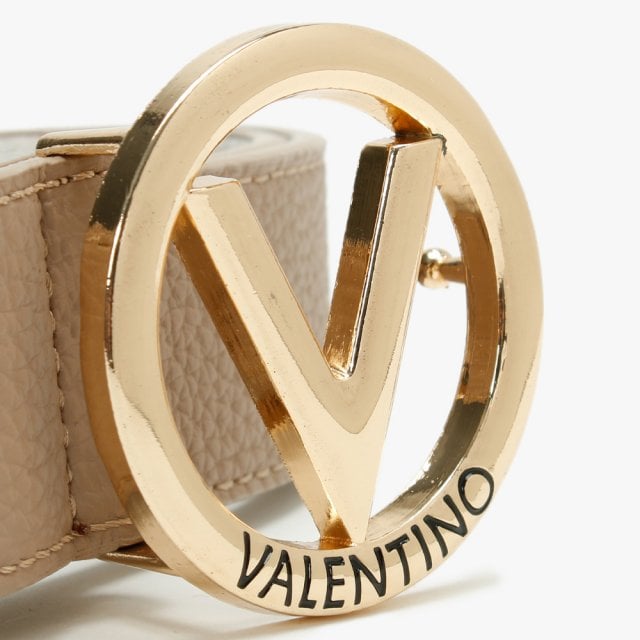 Valentino By Mario Valentino Round Buckle Taupe Belt